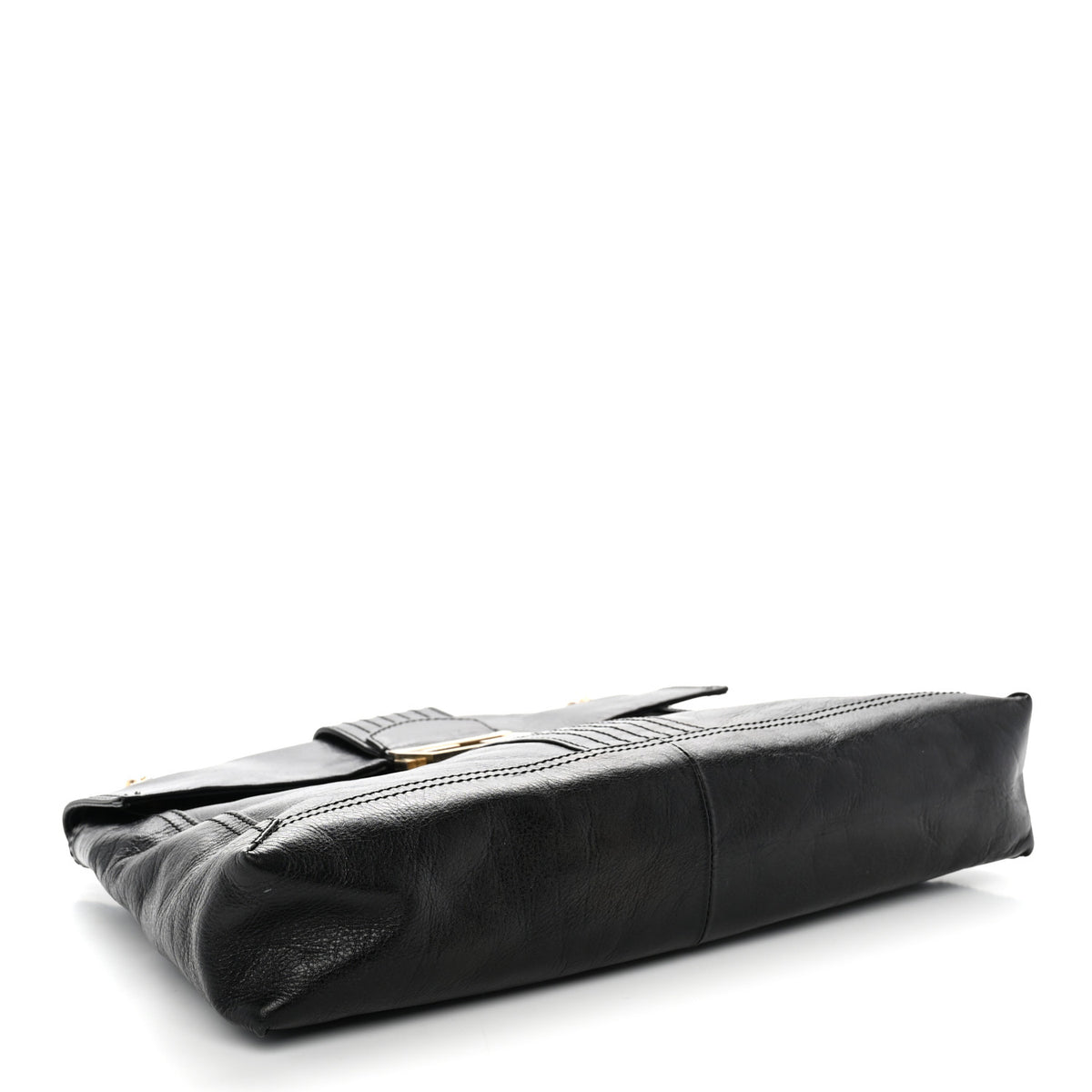 Fendi Vitello Acqua Maxi Baguette Shoulder Bag Black 4 of 10