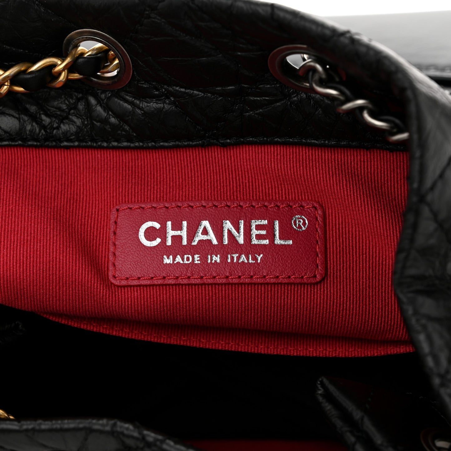 Aged Calfskin Quilted Small Gabrielle Backpack Black