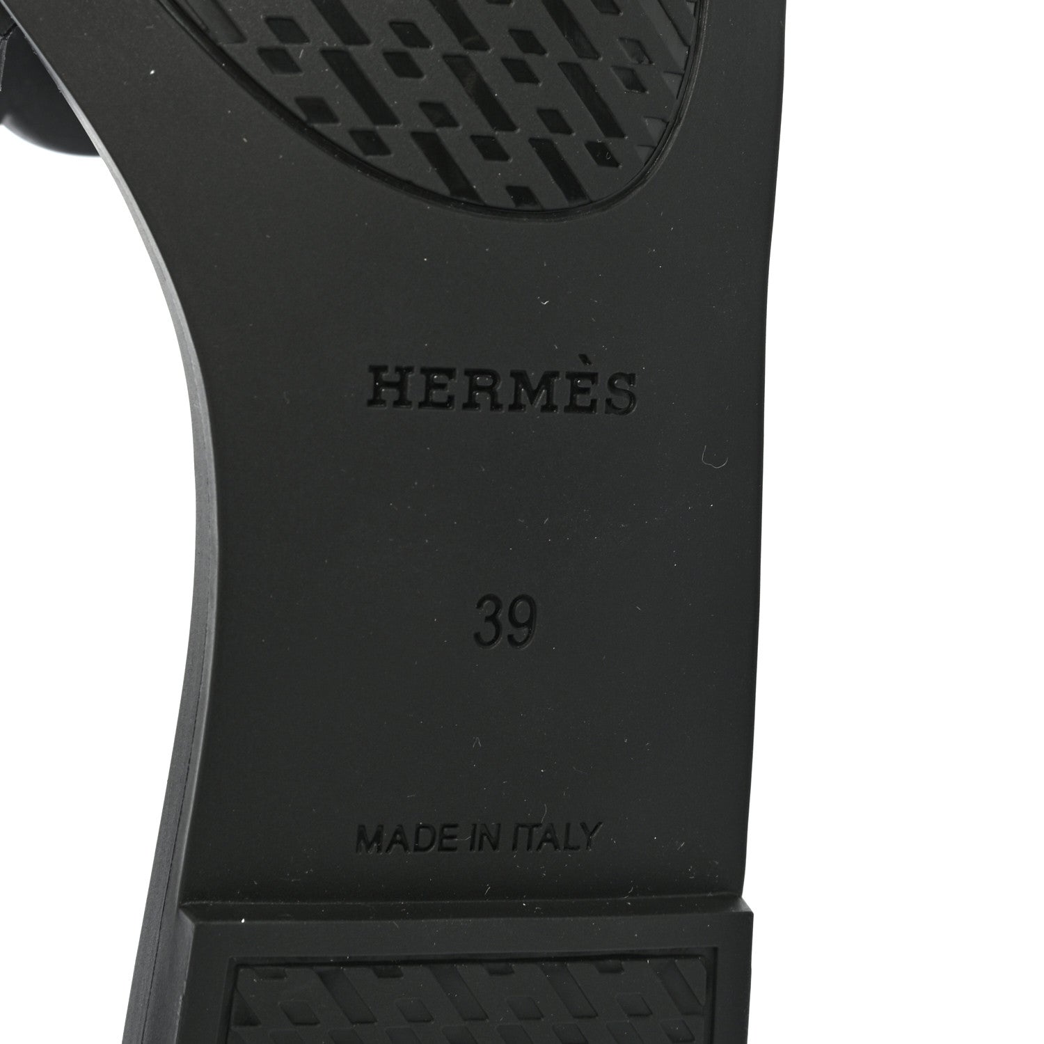 Hermes Rubber Aloha Sandals 39 Black 6 of 7