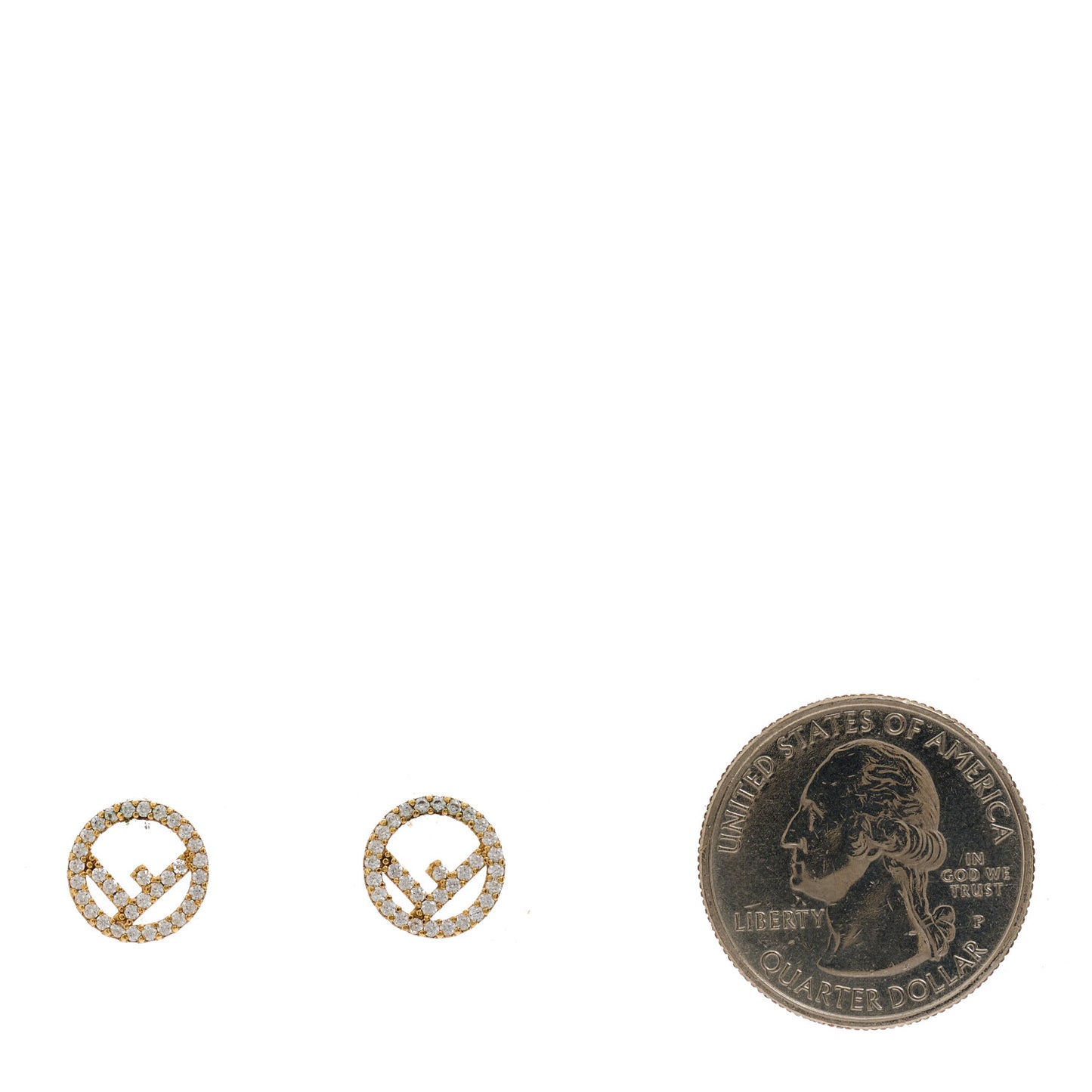 Metal Crystal F is Fendi Earrings Gold