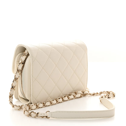 Chanel Caviar Quilted Like A Wallet Flap White 3 of 10