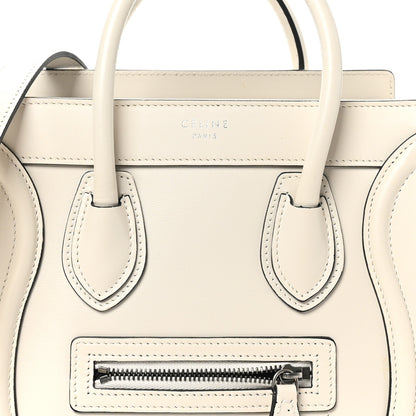 Celine Smooth Calfskin Nano Luggage White 7 of 9