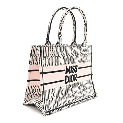 Christian Dior Canvas Embroidered Medium Miss Dior Graffiti Book Tote Pink 3 of 10
