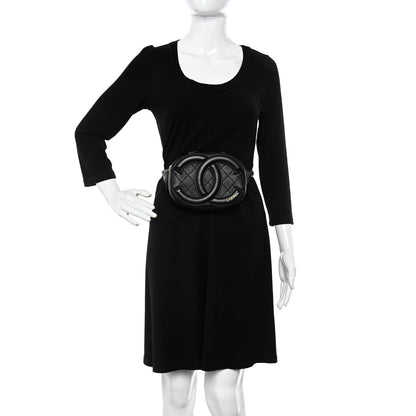 Chanel Lambskin Quilted Waist Coco Midnight Belt Bag Black 2 of 10