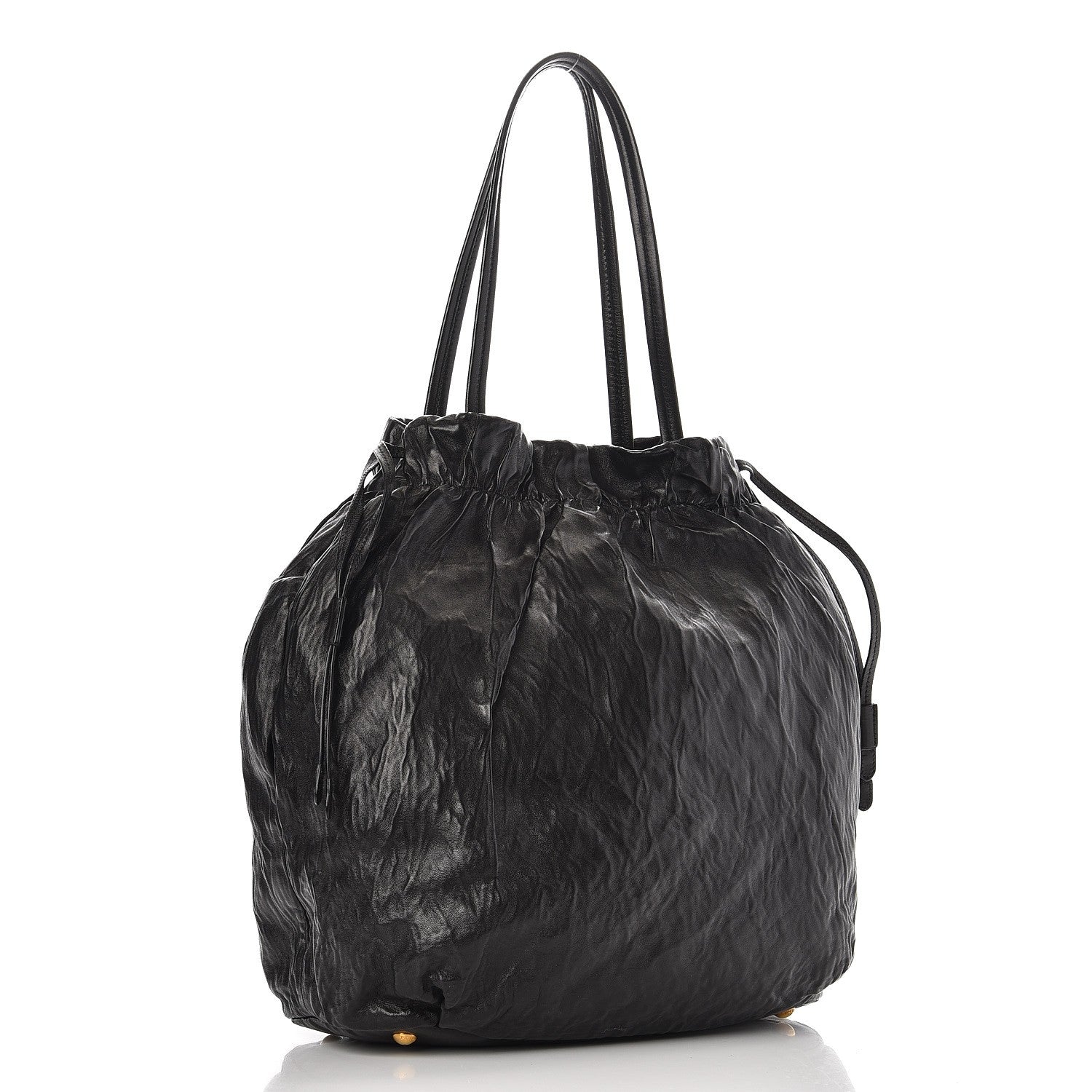 Prada Nappa Antique Shoulder Bag Black 3 of 9