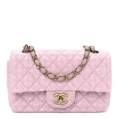 Chanel Tweed Quilted Mini Rectangular Flap Light Pink 1 of 10