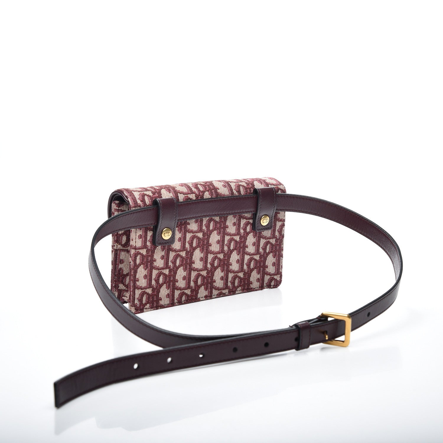 Christian Dior Oblique Saddle Belt Bag Bordeaux 2 of 10