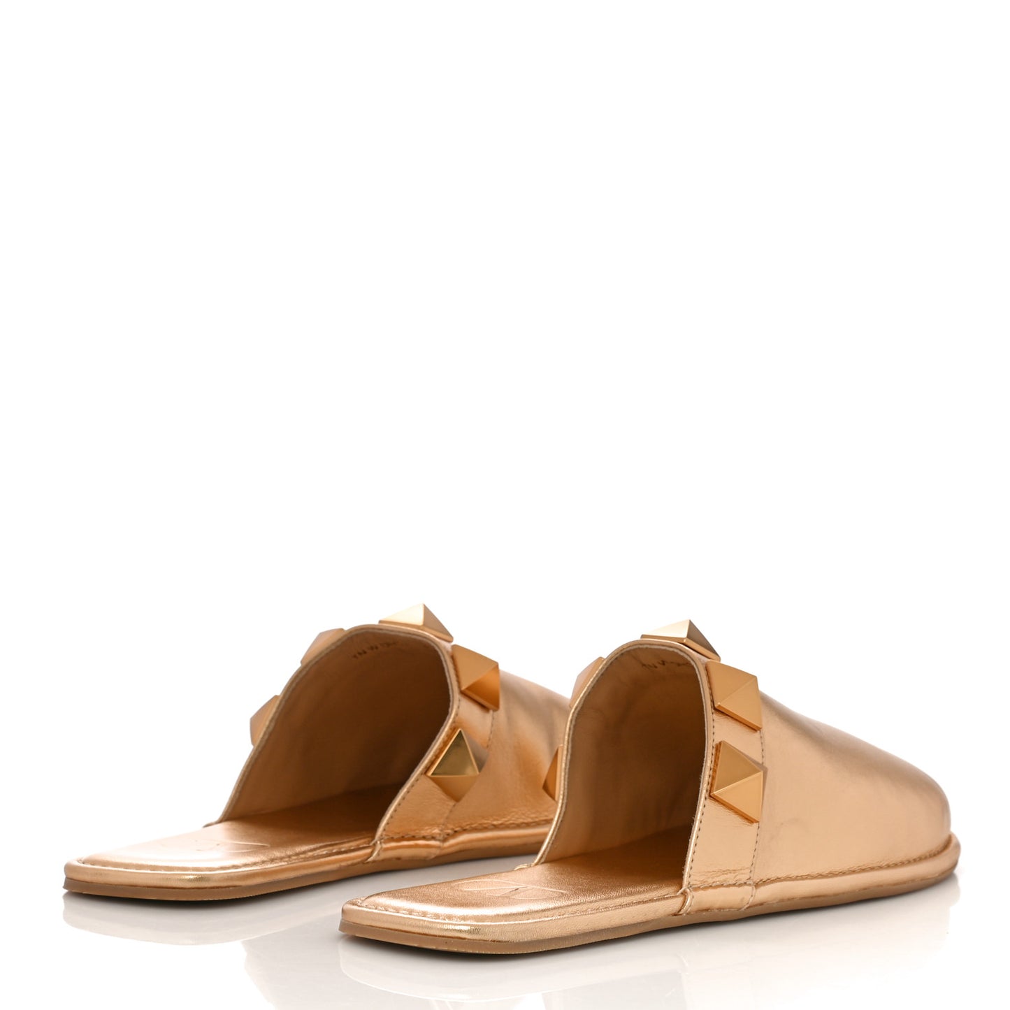 Metallic Nappa Roman Stud Slippers 36.5 Antique Brass