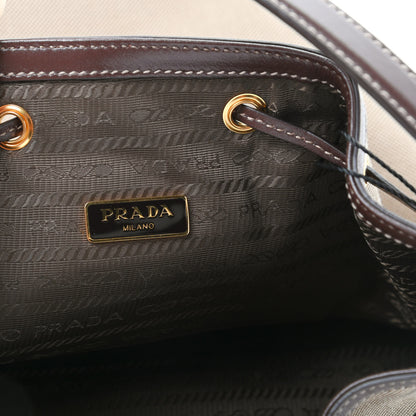 Prada Jacquard Logo Mini Bucket Crossbody Bag Corda Bruciato 6 of 10