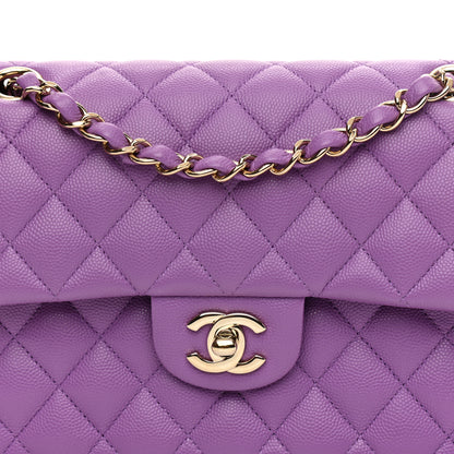 Chanel Caviar Quilted Small Double Flap Purple 8 of 11