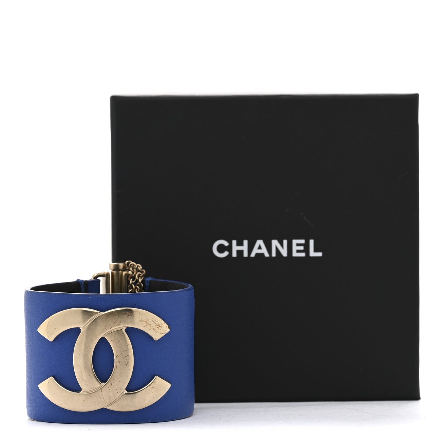 Calfskin CC Wide Cuff S Blue