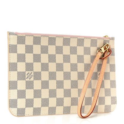 Louis Vuitton Damier Azur Neverfull MM GM Pochette Rose Ballerine 3 of 9