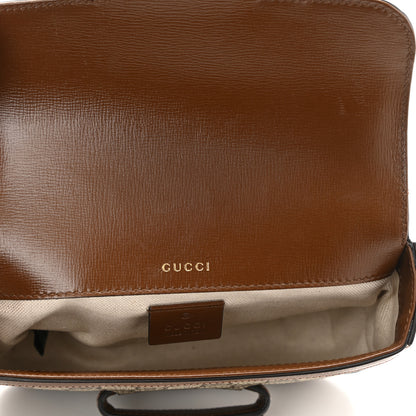 Gucci GG Supreme Monogram Web Mini Horsebit 1955 Shoulder Bag Beige Brown Sugar 5 of 10
