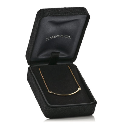 Tiffany 18K Yellow Gold Small T Smile Pendant Necklace 6 of 6