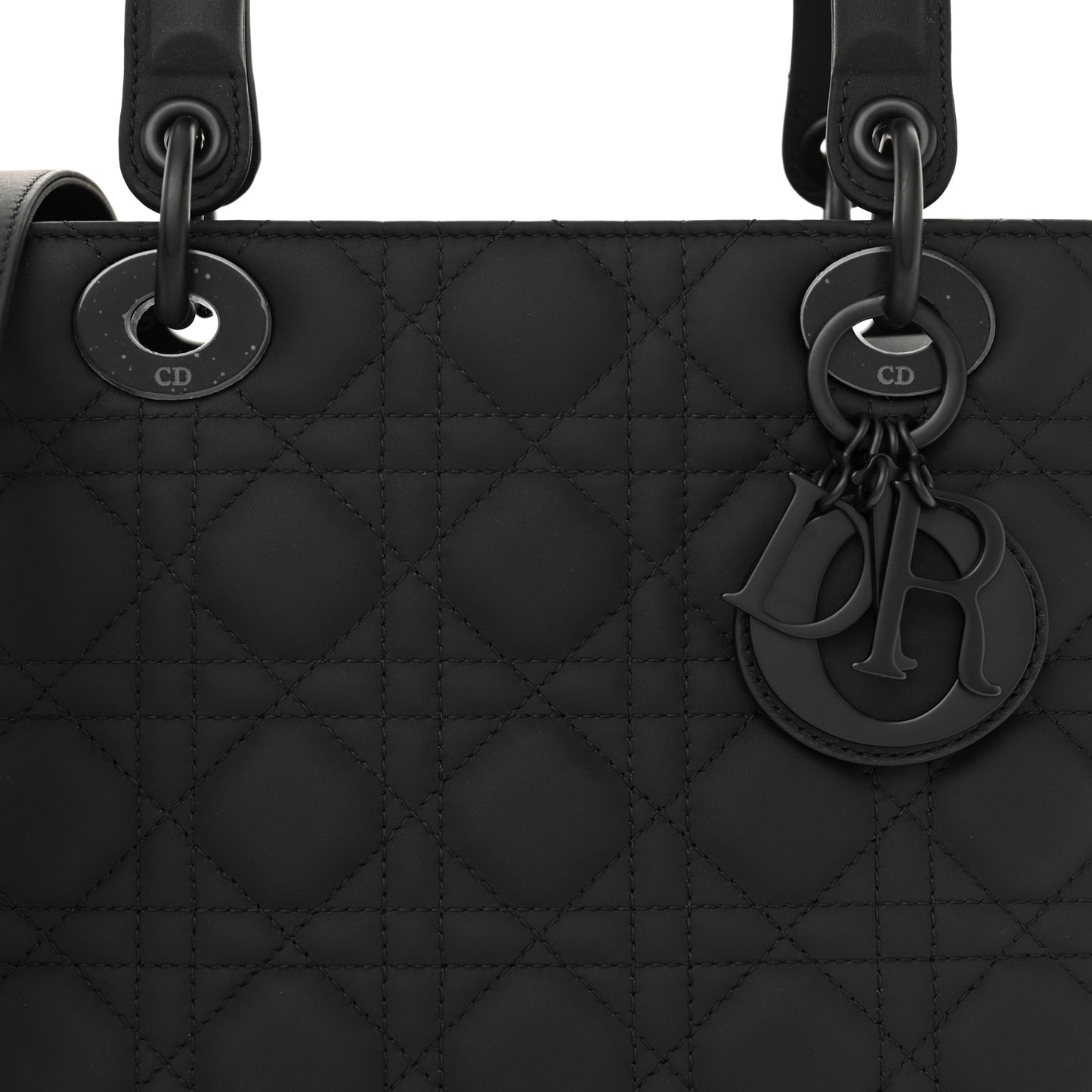 Ultra Matte Calfskin Cannage Medium Lady Dior Black