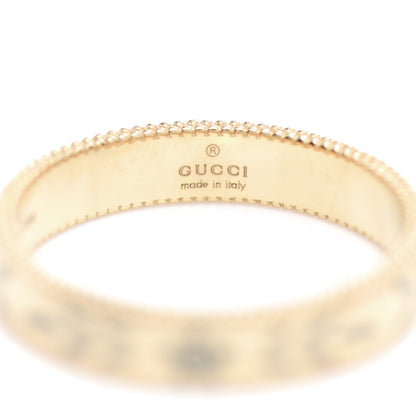 Gucci 18K Yellow Gold Enamel 4mm Icon Blooms Band Ring 58 8.25 4 of 4