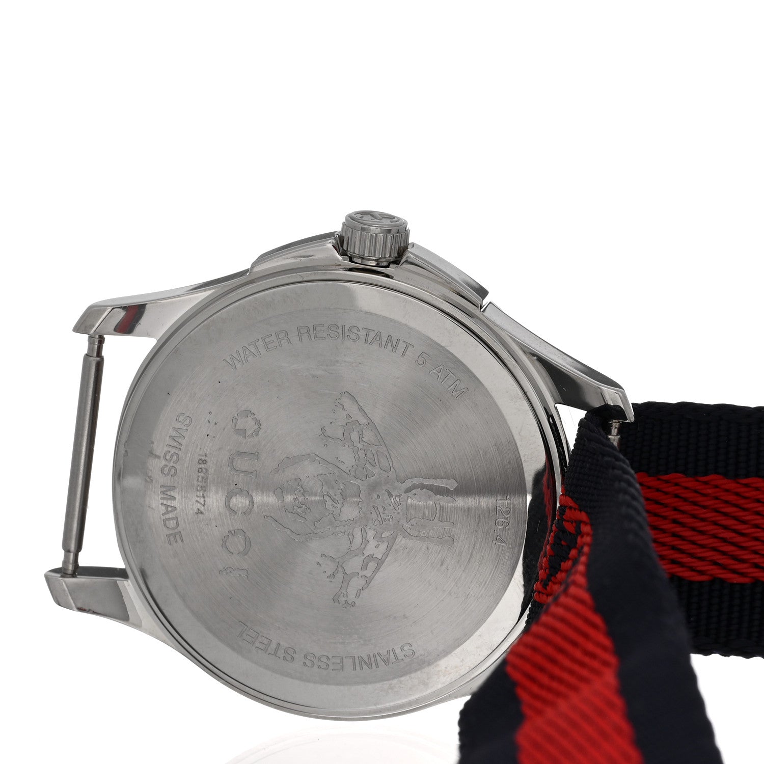 Gucci Stainless Steel Nylon 38mm Le Marche Des Merveilles Snake Quartz Watch Navy 4 of 4