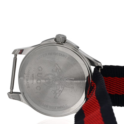 Gucci Stainless Steel Nylon 38mm Le Marche Des Merveilles Snake Quartz Watch Navy 4 of 4