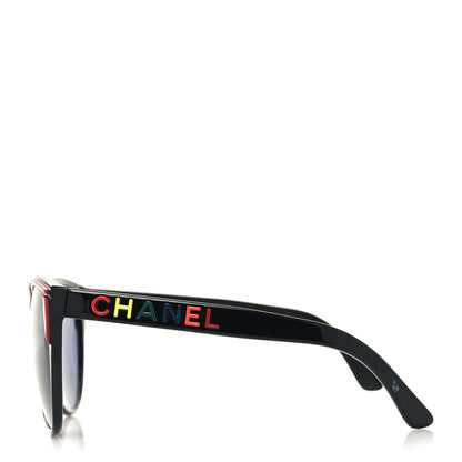 Chanel Acetate Polarized Butterfly Sunglasses 71548A Black 3 of 8