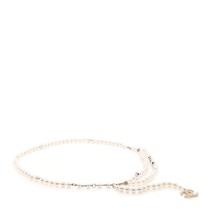 Chanel Pearl Crystal CC Logo Belt 85 Gold 1 of 4