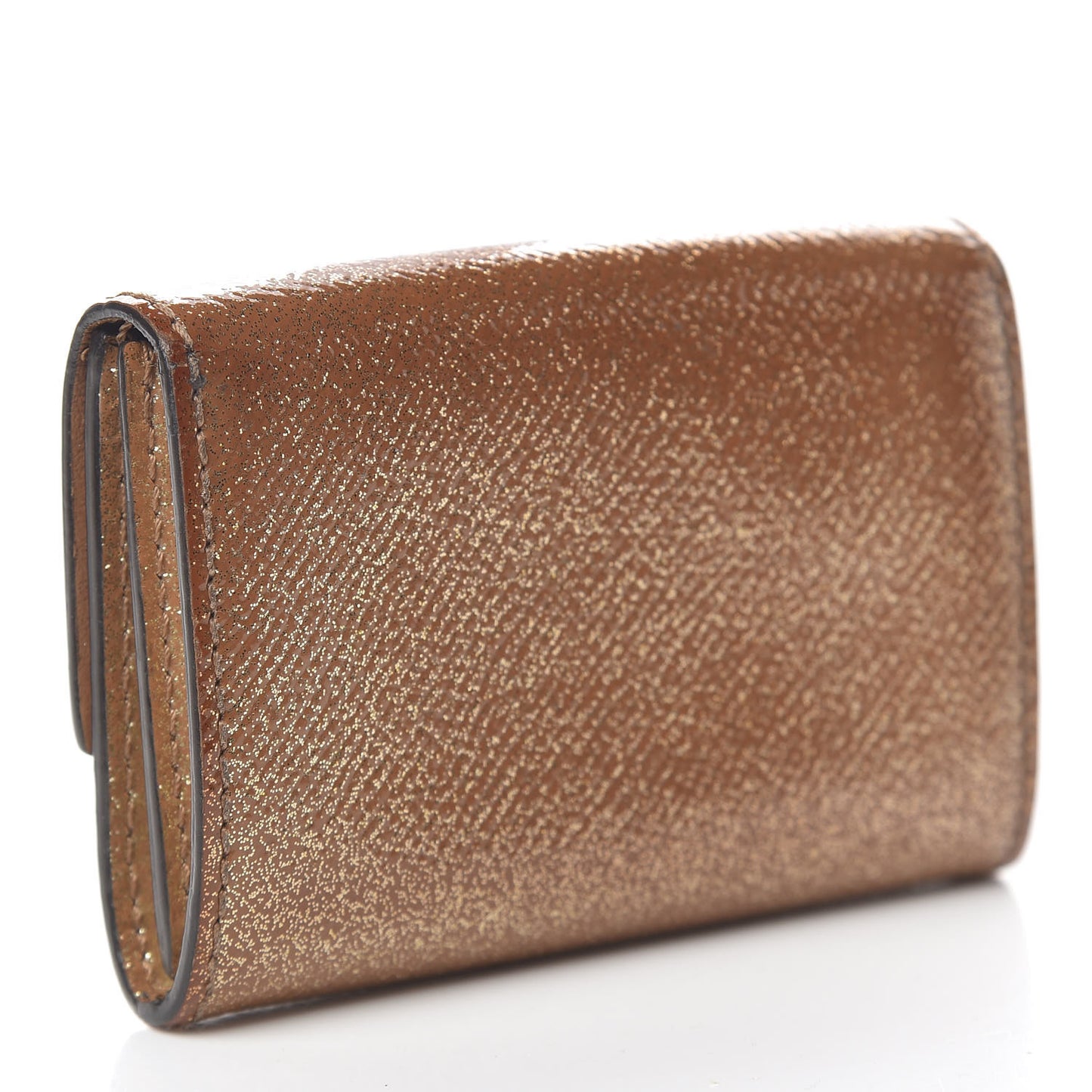 Patent Glitter Card Holder Gold