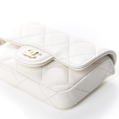 Chanel Caviar Quilted Flap Chain Waist Bag White 7 of 12