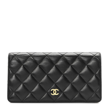 Chanel Lambskin Quilted Yen Wallet Black 1 of 8
