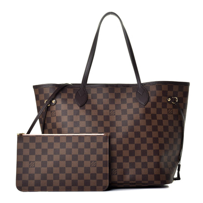 Louis Vuitton Damier Ebene Neo Neverfull MM Rose Ballerine 1 of 9