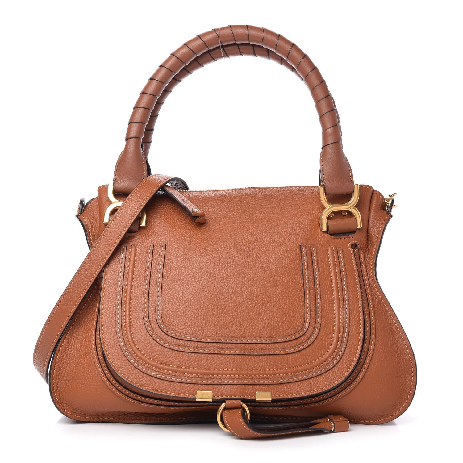 Chloe Calfskin Medium Marcie Satchel Tan 1 of 10