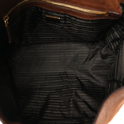 Prada Cervo Antik Buckle Foldover Pushlock Satchel Bruciato 5 of 9