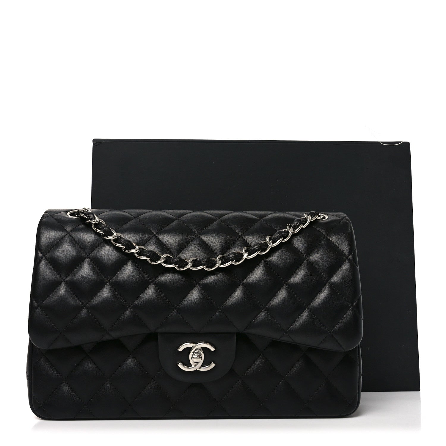 Chanel Lambskin Quilted Jumbo Double Flap Black 10 of 10
