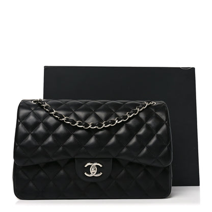 Chanel Lambskin Quilted Jumbo Double Flap Black 10 of 10