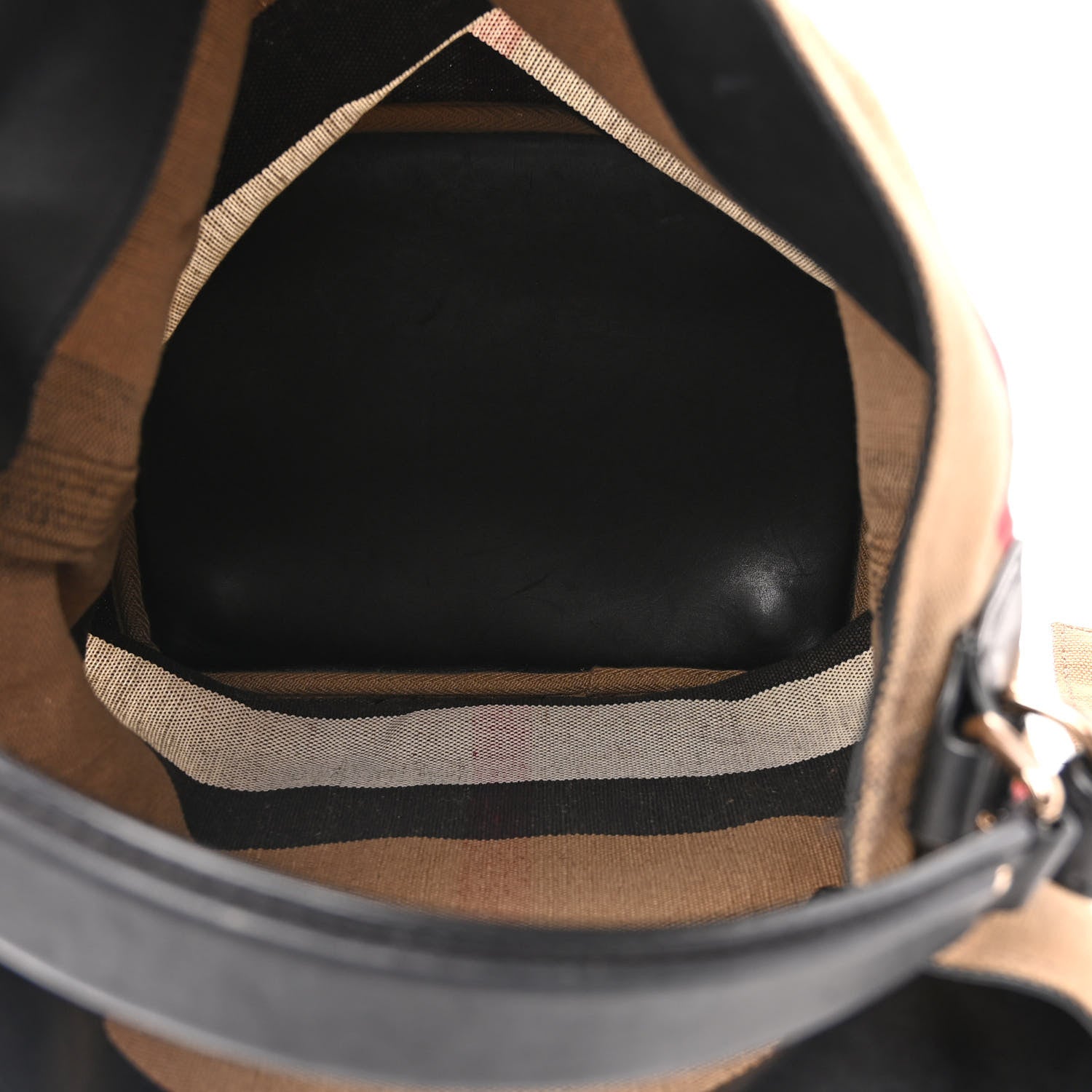 Burberry Canvas Mega Check Medium Ashby Hobo Black 7 of 15