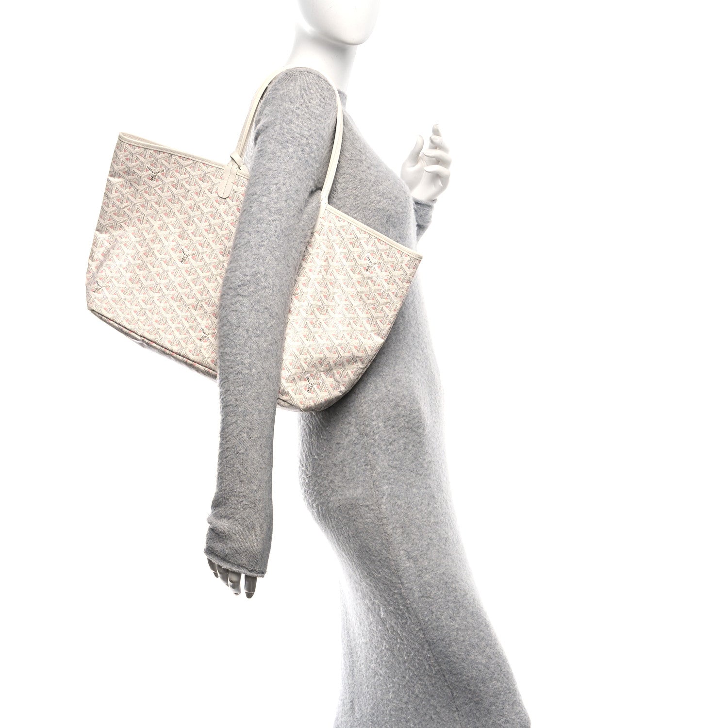 Goyard Goyardine Saint Louis Claire Voie PM White Pink 2 of 11