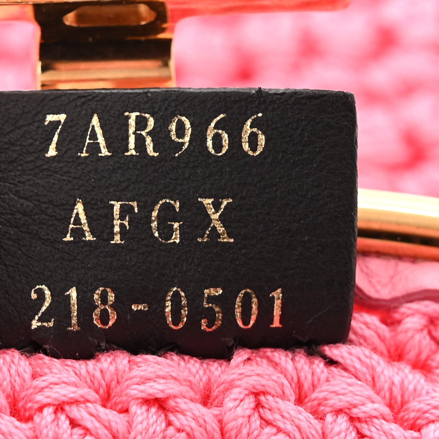 Fendi Fabric Crochet Baguette Phone Bag Rosa 7 of 10