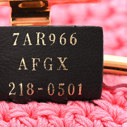 Fendi Fabric Crochet Baguette Phone Bag Rosa 7 of 10