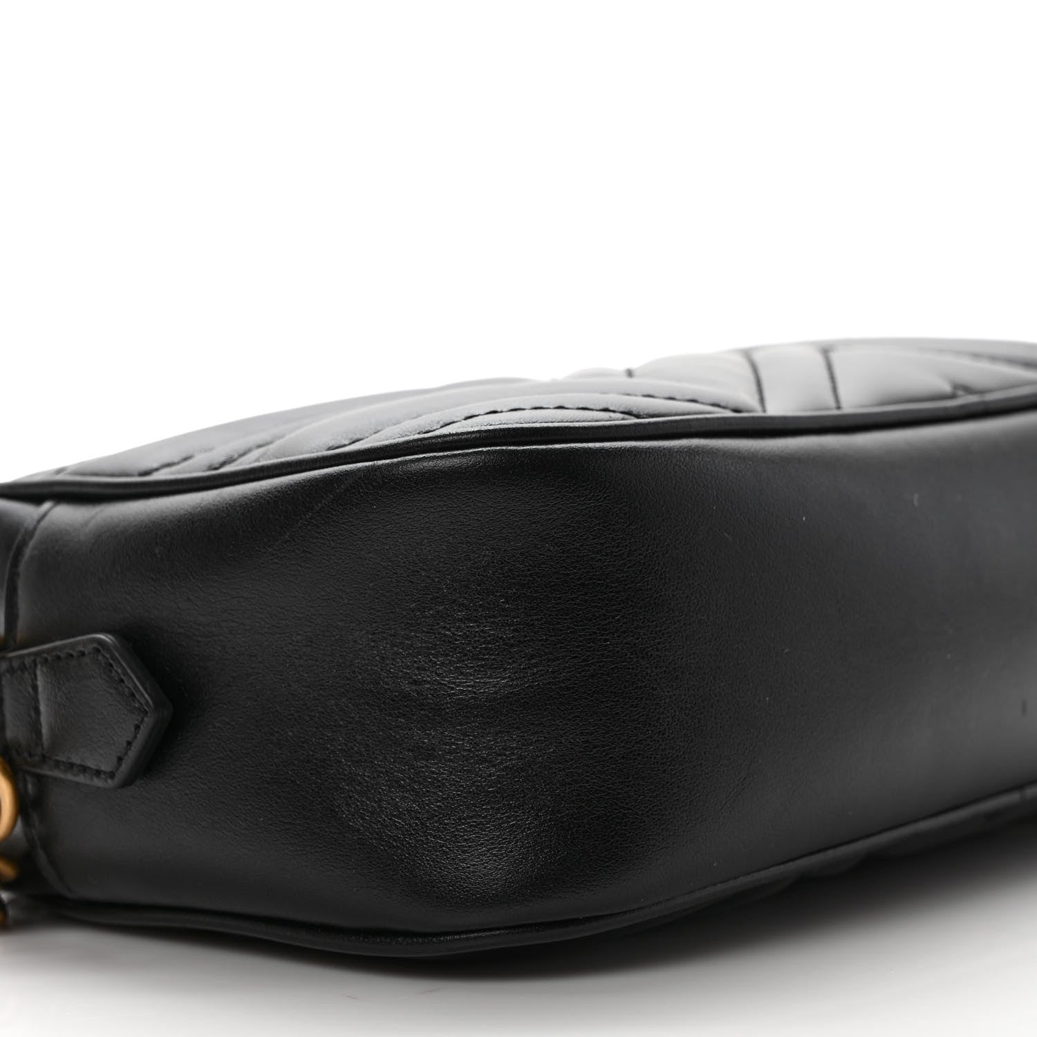 Gucci Calfskin Matelasse Small GG Marmont Chain Shoulder Bag Black 8 of 9
