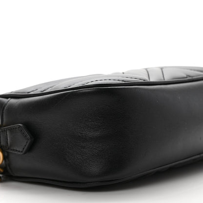 Gucci Calfskin Matelasse Small GG Marmont Chain Shoulder Bag Black 8 of 9