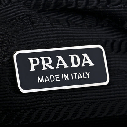 Prada Soft Calfskin Impunture Diagramme Wristlet Pouch Black 6 of 11