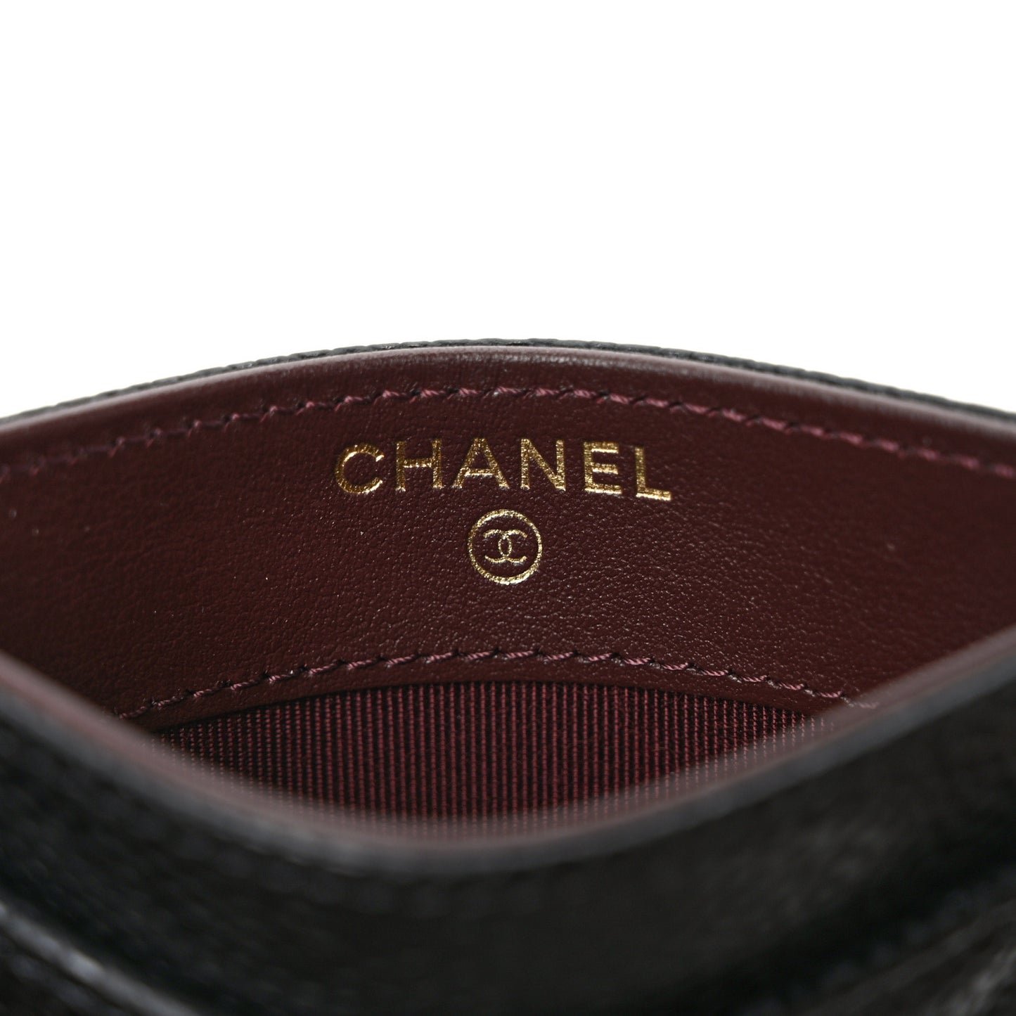 Caviar Quilted Card Holder Black