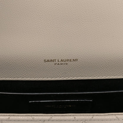 Saint Laurent Grain De Poudre Textured Mixed Matelasse Medium Triquilt Monogram Satchel Porcellana 6 of 13