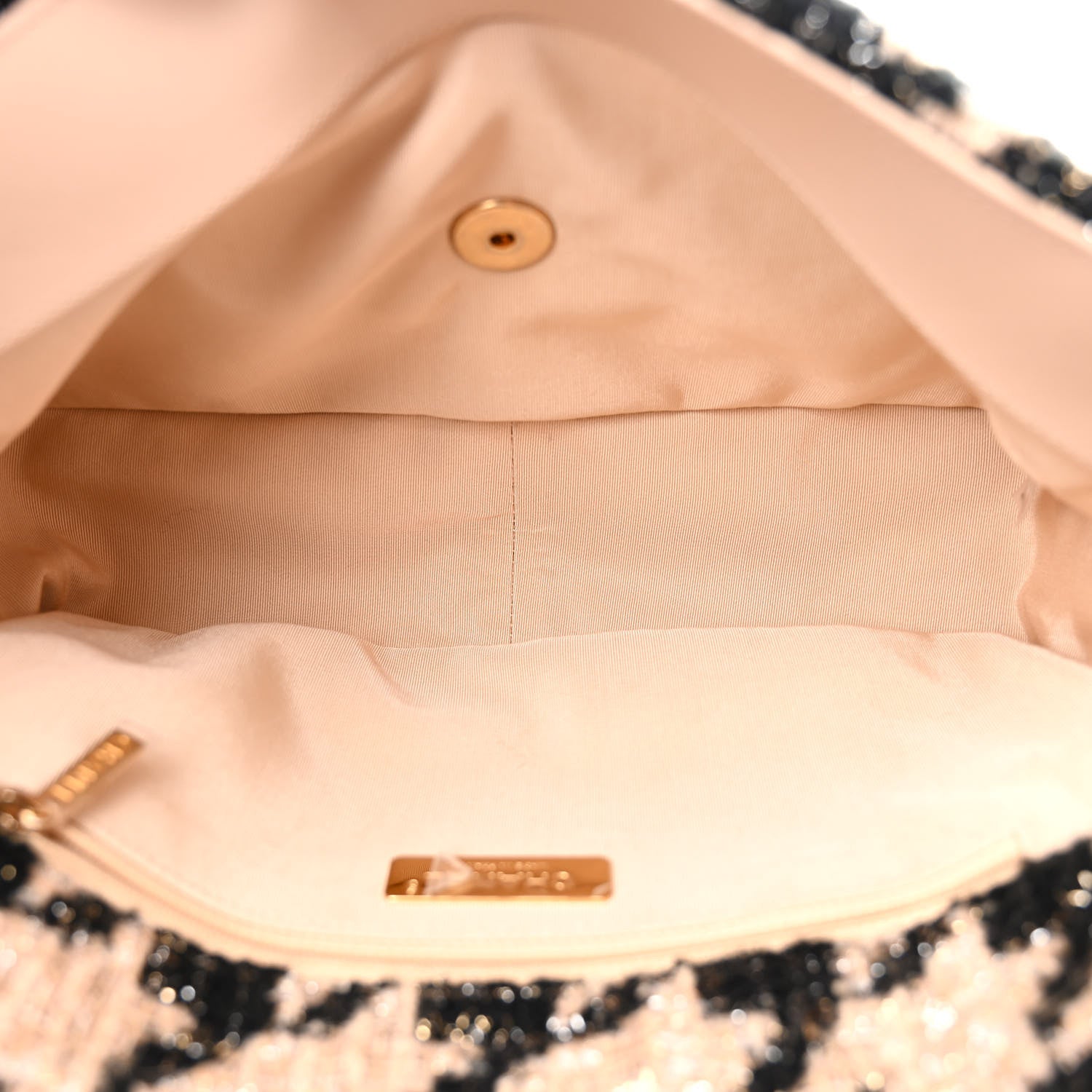 Chanel Tweed Large Chanel 19 Flap Beige Black 5 of 11