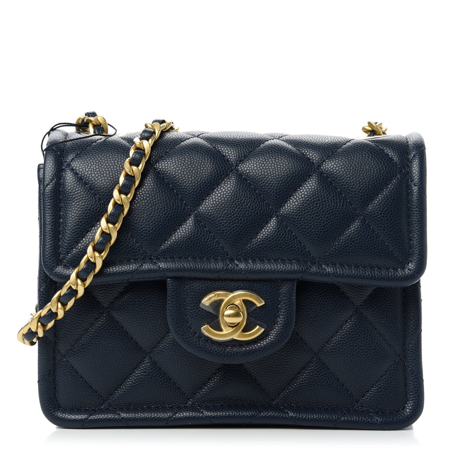 Chanel Caviar Quilted Mini Sweet Classic Flap Navy Blue 1 of 10