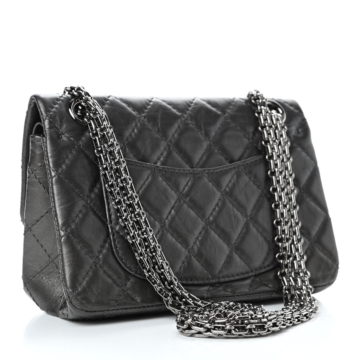 Chanel Aged Calfskin Quilted 2.55 Reissue Mini Flap Dark Silver 2 of 4