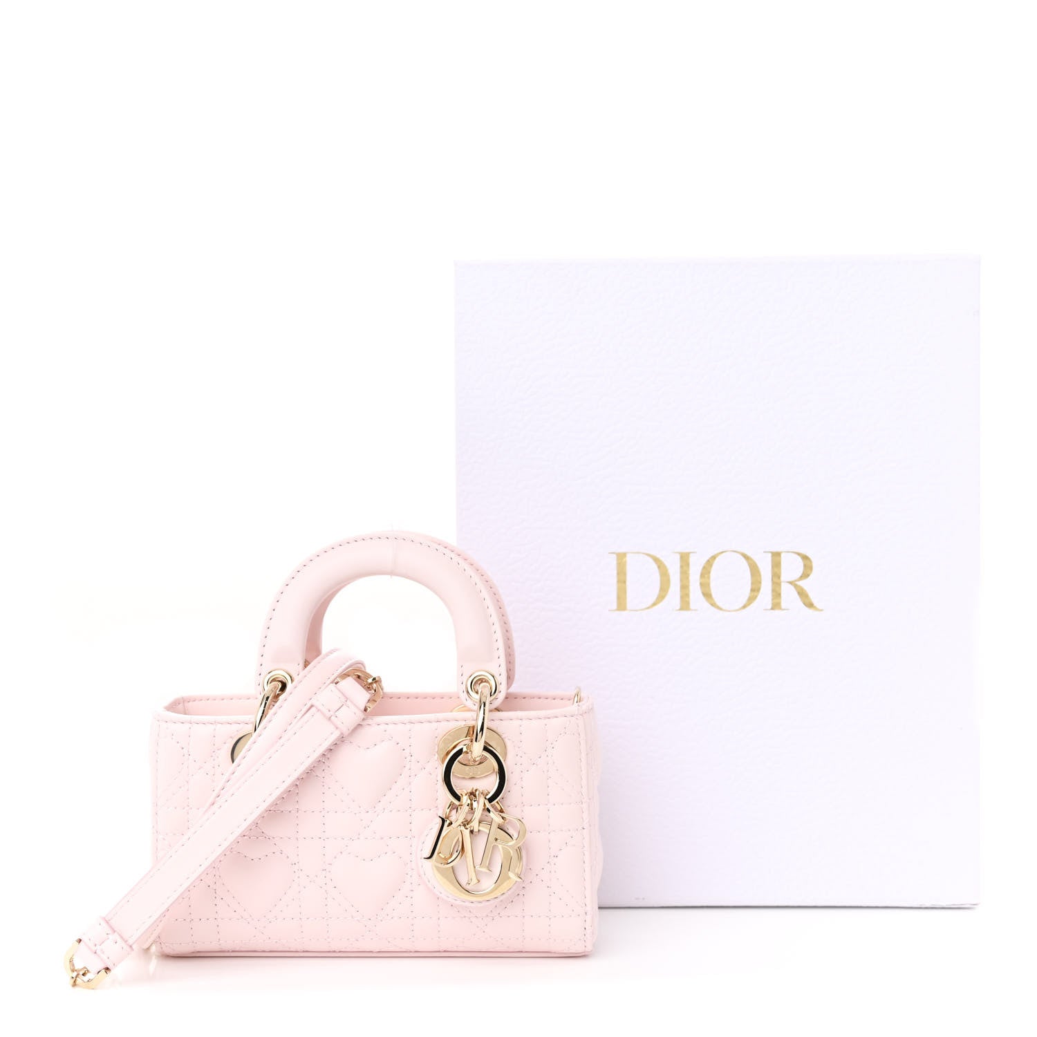 Christian Dior Lambskin Cannage Dioramour Micro Lady D-Joy Rose De Vents 11 of 11