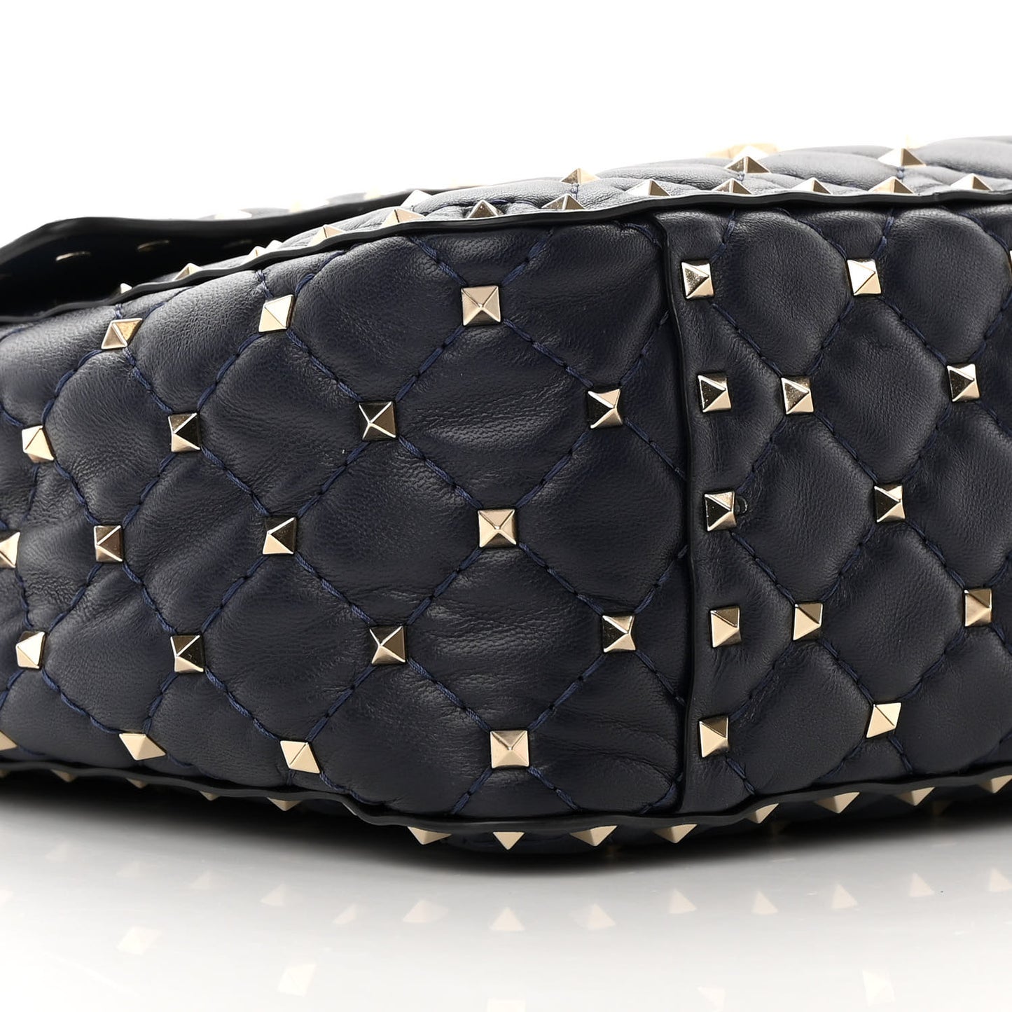 Nappa Large Rockstud Spike Shoulder Bag Marine