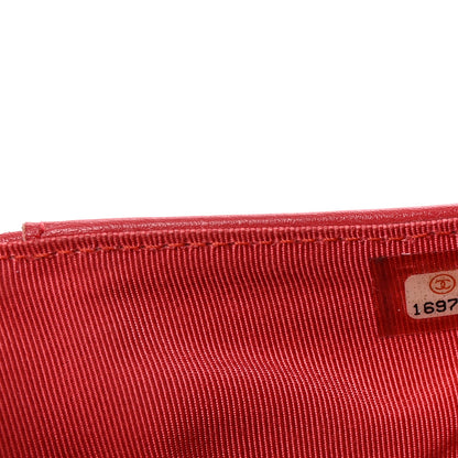 Chanel Patent Quilted Large Flap Wallet Dark Pink 8 of 9