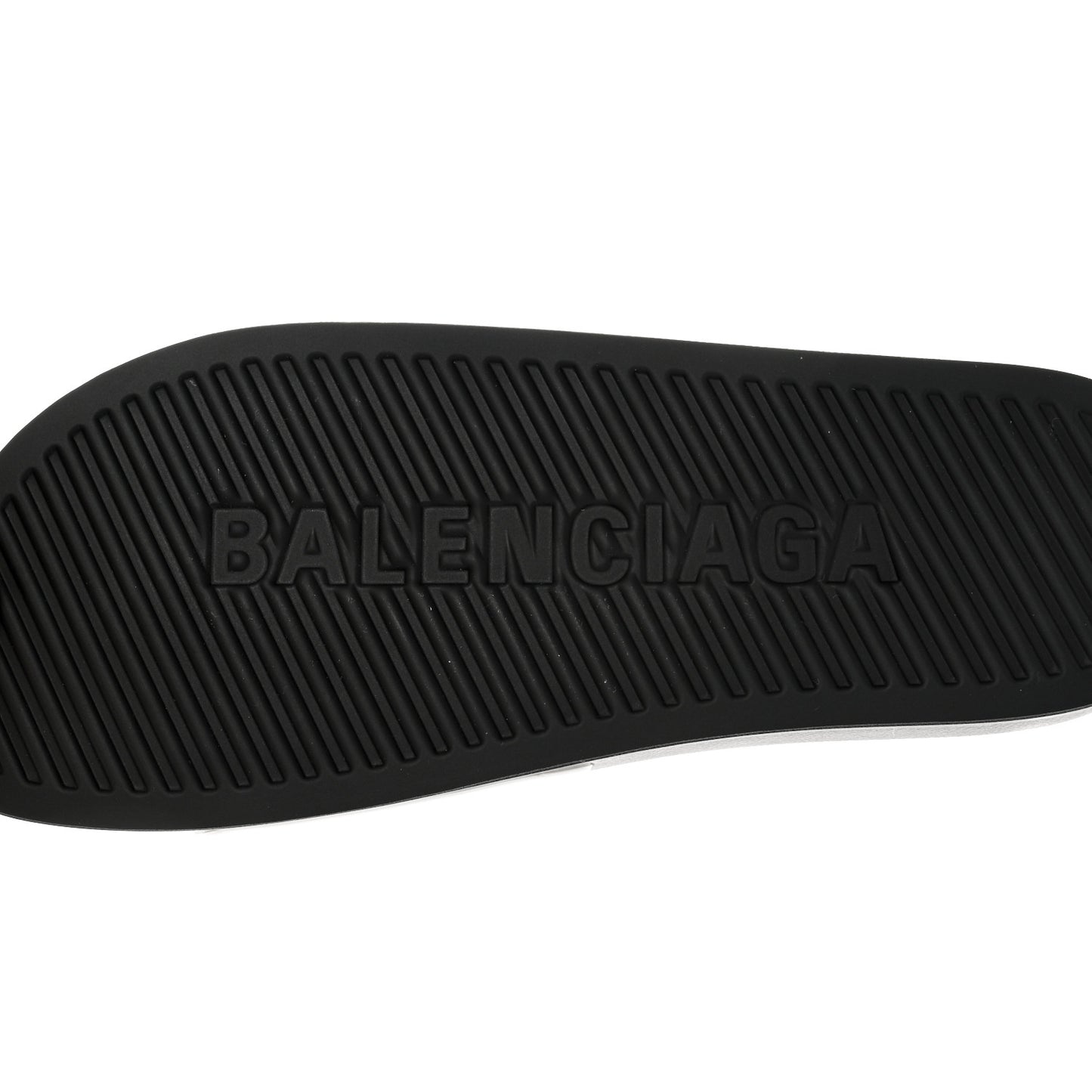 Rubber Mens Logo Pool Slide Sandals 42 White Black