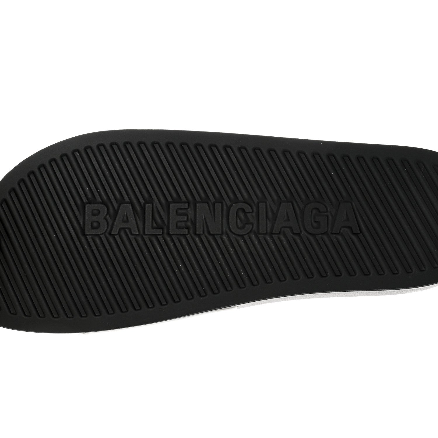 Balenciaga Rubber Mens Logo Pool Slide Sandals 42 White Black 8 of 9