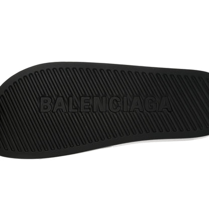 Balenciaga Rubber Mens Logo Pool Slide Sandals 42 White Black 8 of 9